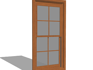 现代实木窗户su模型