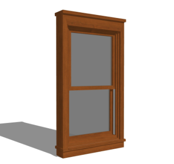 现代实木窗户su模型