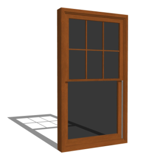 现代实木窗户su模型