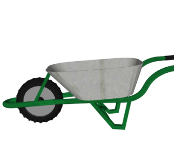 现代单轮推车su模型