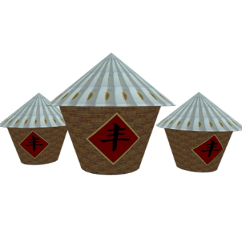 中式谷仓小品su模型