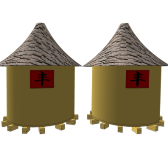 中式谷仓小品su模型