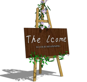 现代广告牌su模型