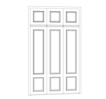 简欧衣柜su模型