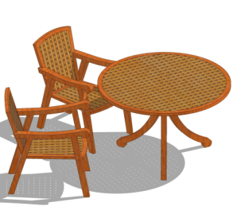 中式休闲桌椅su模型