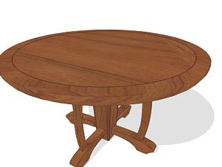 <em>中式</em>实木餐桌su模型