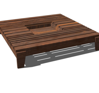 自然风茶几su模型