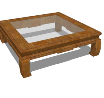 中式茶几su模型