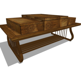 中式茶几su模型