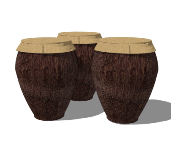 中式陶罐组合su模型