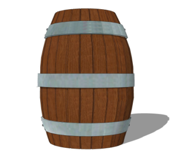 欧式实木酒桶su模型