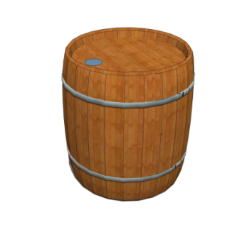 欧式实木酒桶su模型