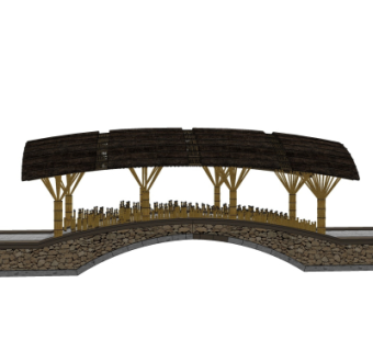 中式拱桥su模型