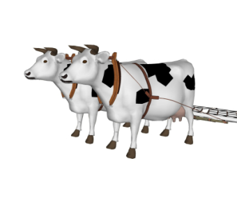 现代奶牛su模型