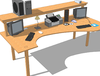 现代书桌su模型