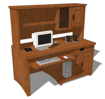 现代书桌su模型