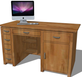 现代书桌su模型