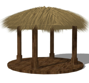自然风凉亭su模型
