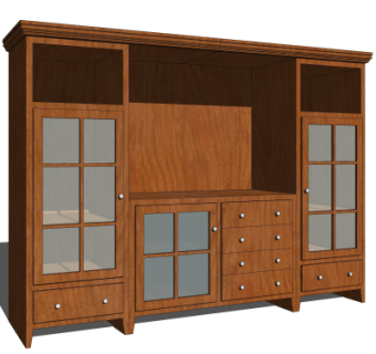 美式电视柜装饰柜su模型