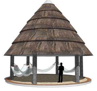 东南亚凉亭su模型