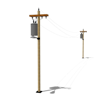 现代电线杆su模型