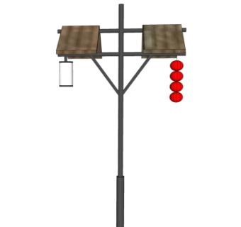 中式路灯景观灯su模型