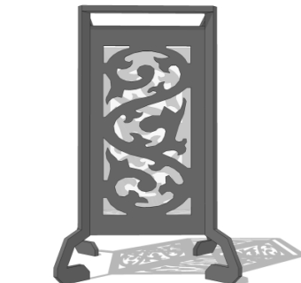 新中式落地灯su模型