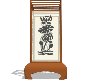 中式落地灯su模型