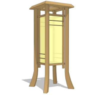 中式落地灯su模型