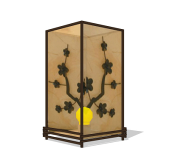 中式落地灯su模型