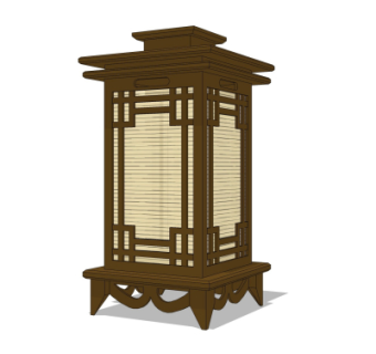 中式落地灯su模型