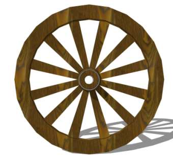 现代实木车轮su模型