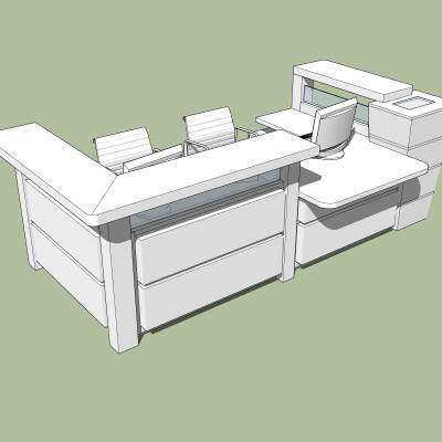 现代接待台su模型