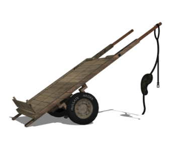 中式手推车su模型