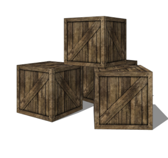 现代木箱su模型