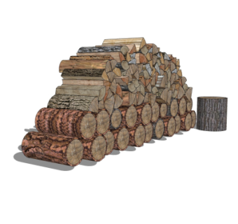 现代木柴su模型