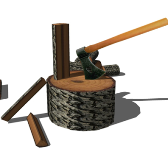 现代木柴su模型