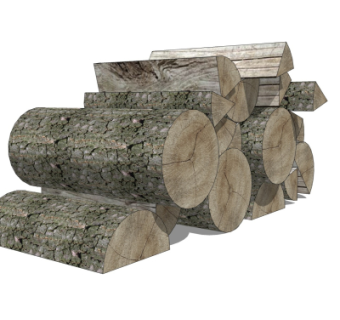 现代木柴su模型