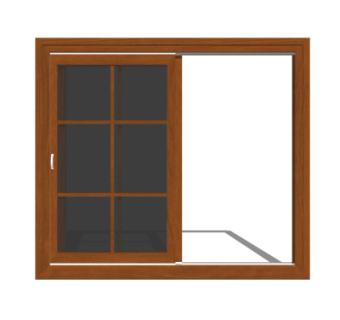 现代窗户su模型