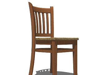 中式实木单椅su模型