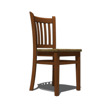 中式实木单椅su模型