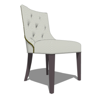 欧式布艺单椅su模型