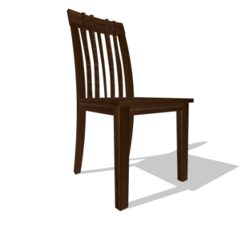 中式实木单椅su模型