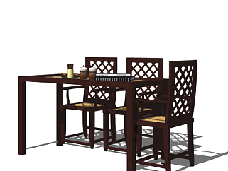 <em>中式餐桌</em>椅su模型