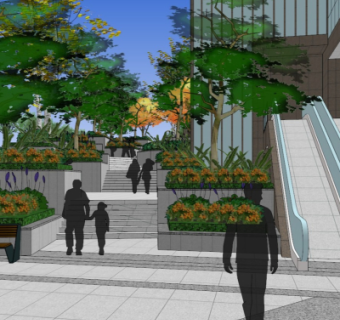 现代商业街su模型