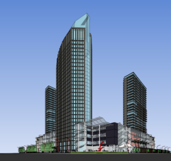 现代商业街su模型