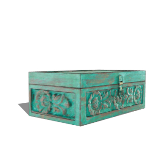 中式实木箱子su模型