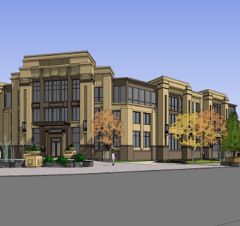 新古典沿街商业建筑su模型