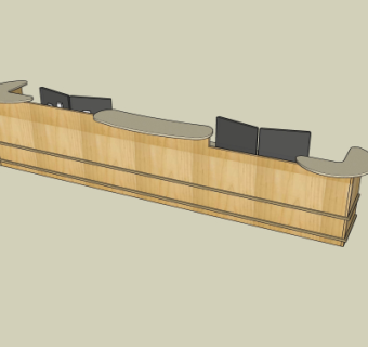 现代接待台su模型