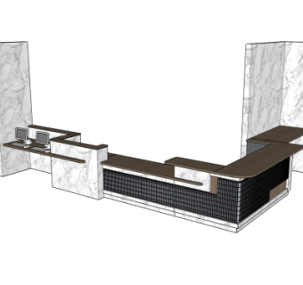 现代接待台su模型